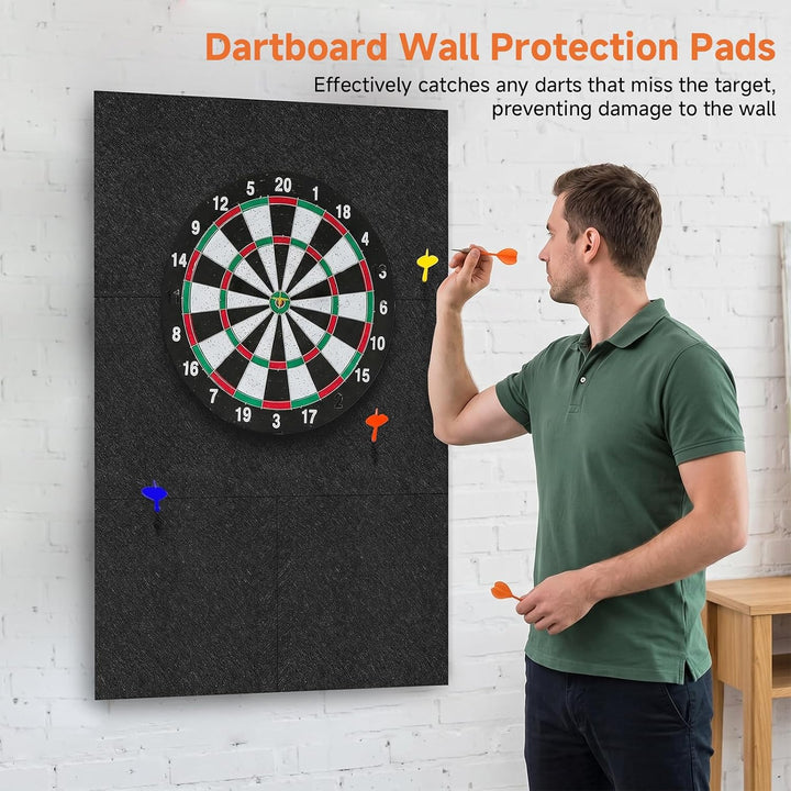 6er Set Wandschutz Dartscheibe 30×30×1.2 cm – Dart Wandschutz mit Schalldämmung – Schwarze Dart Scha