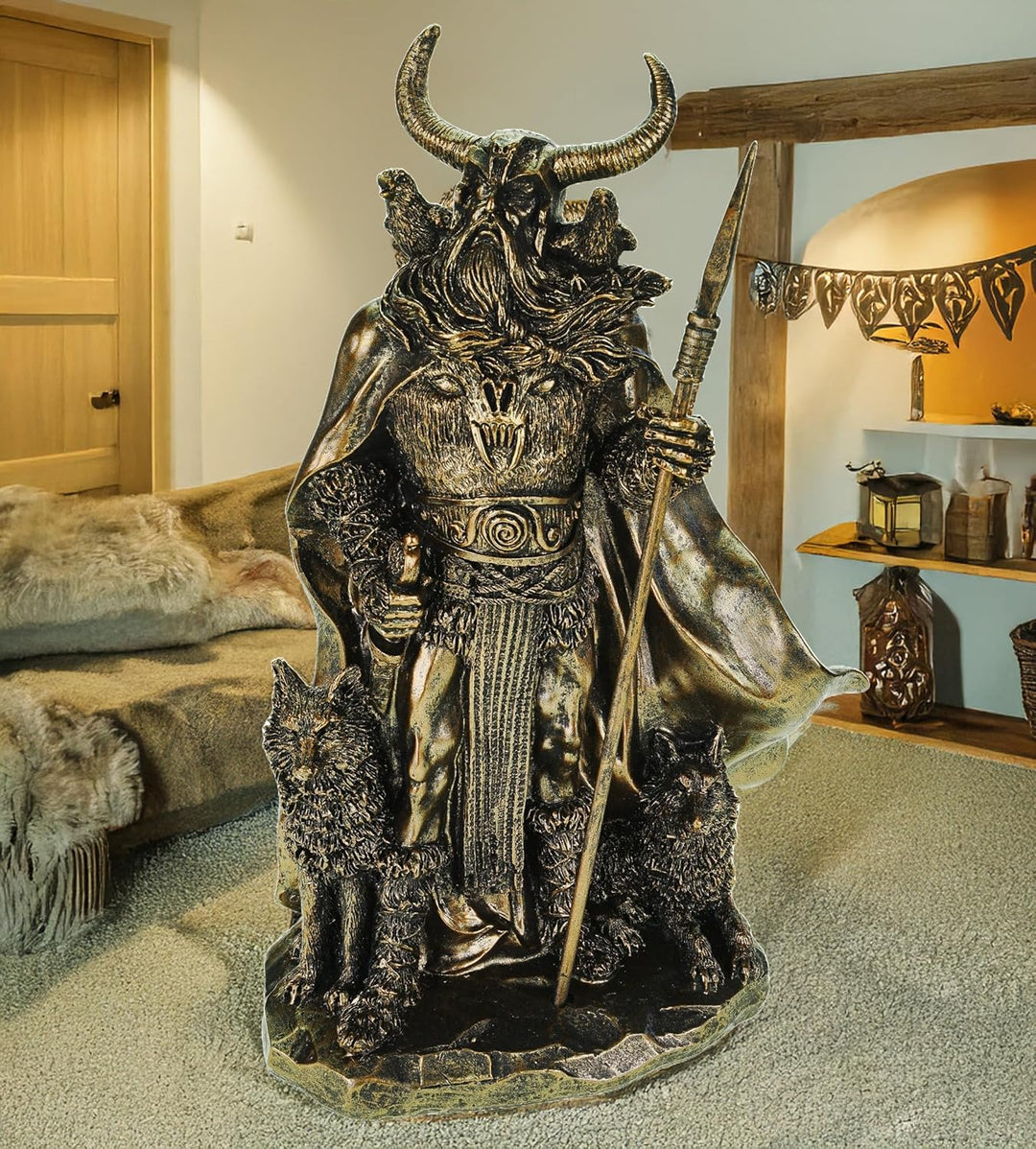 Kremers Schatzkiste Gott Odin mit seinen Raben Hugin + Munin + den Wölfen Geri und Freki