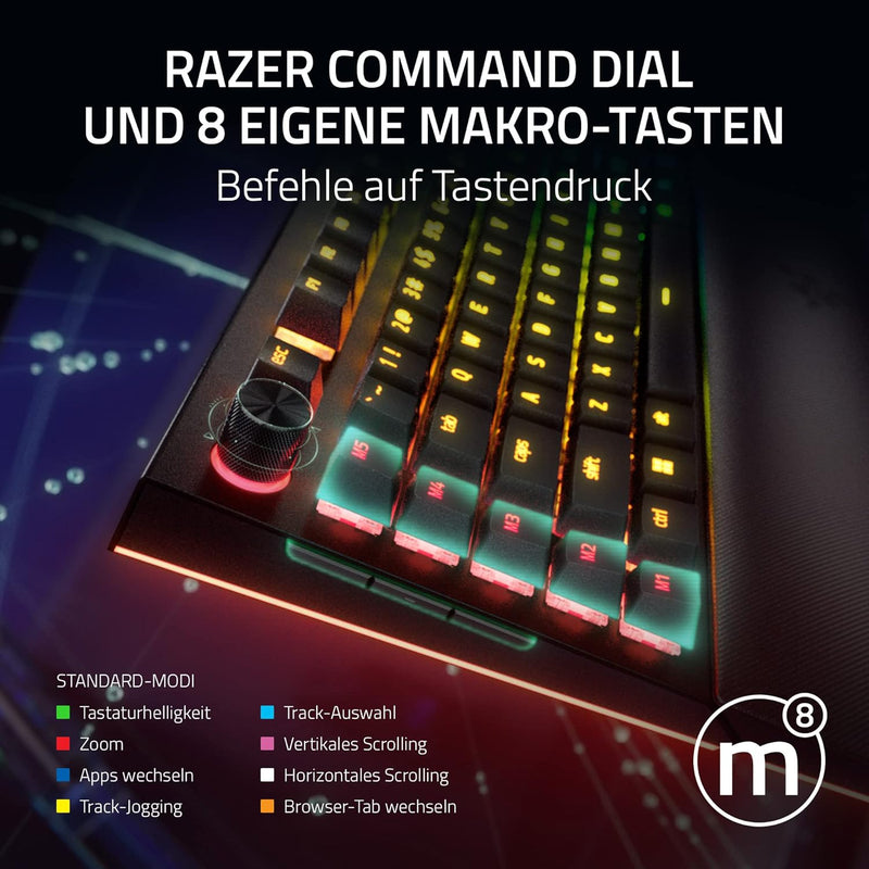 Razer BlackWidow V4 Pro - Mechanische Gaming-Tastatur Chroma RGB (grüne mechanische Switches, Befehl