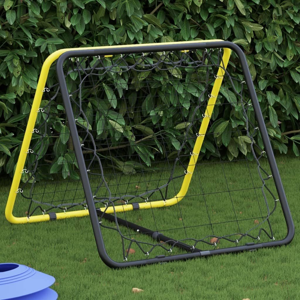vidaXL Fussball-Rebounder Doppelseitig Verstellbar Gelb Schwarz Stahl