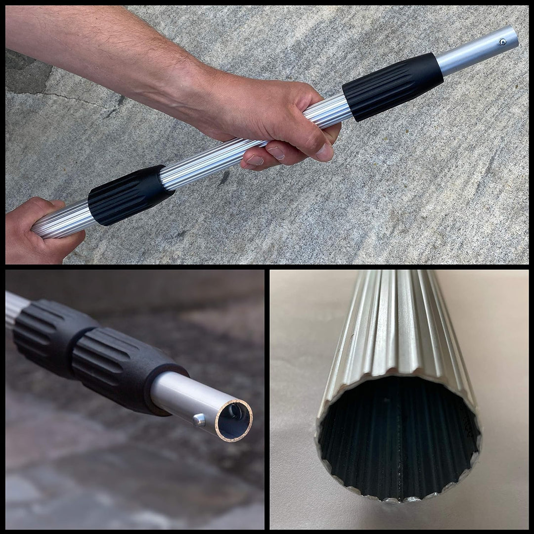 FenWi 4m Profi Alu Teleskopstange - stufenlos von 158 bis 410 cm Verstellbarer Aluminium Teleskopsti