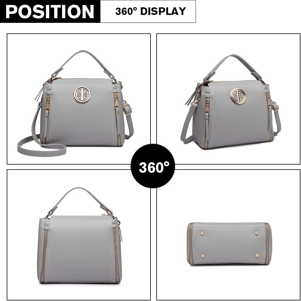 Miss Lulu Handtasche Damen Schultertasche Henkeltasche Pu Leder Elegant Umhängetasche Mittlere Top G