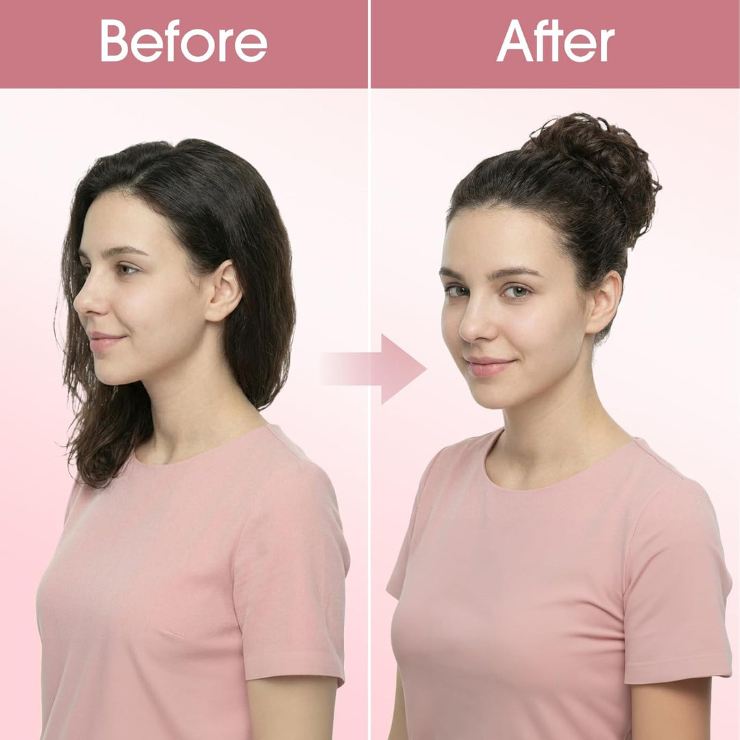 S-noilite Echthaar Messy Bun mit klammer Natürliches Haarteil für Dutt und Hochsteckfrisuren - Claw