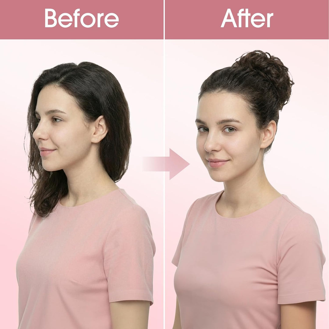 S-noilite Echthaar Messy Bun mit klammer Natürliches Haarteil für Dutt und Hochsteckfrisuren - Claw