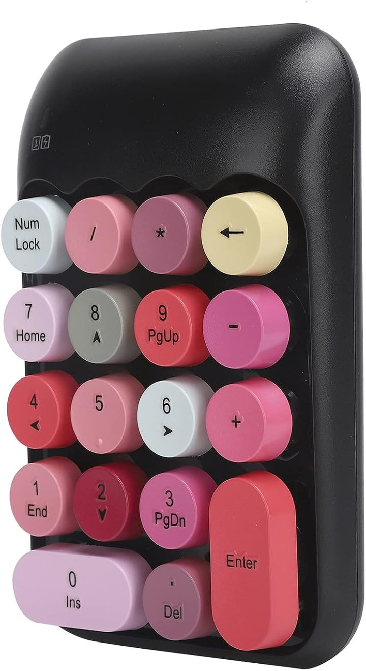 ciciglow Drahtlose Ziffernblöcke, Ziffernblock Ziffernblock 18 Tasten mit Vintage Round Keycap Tragb
