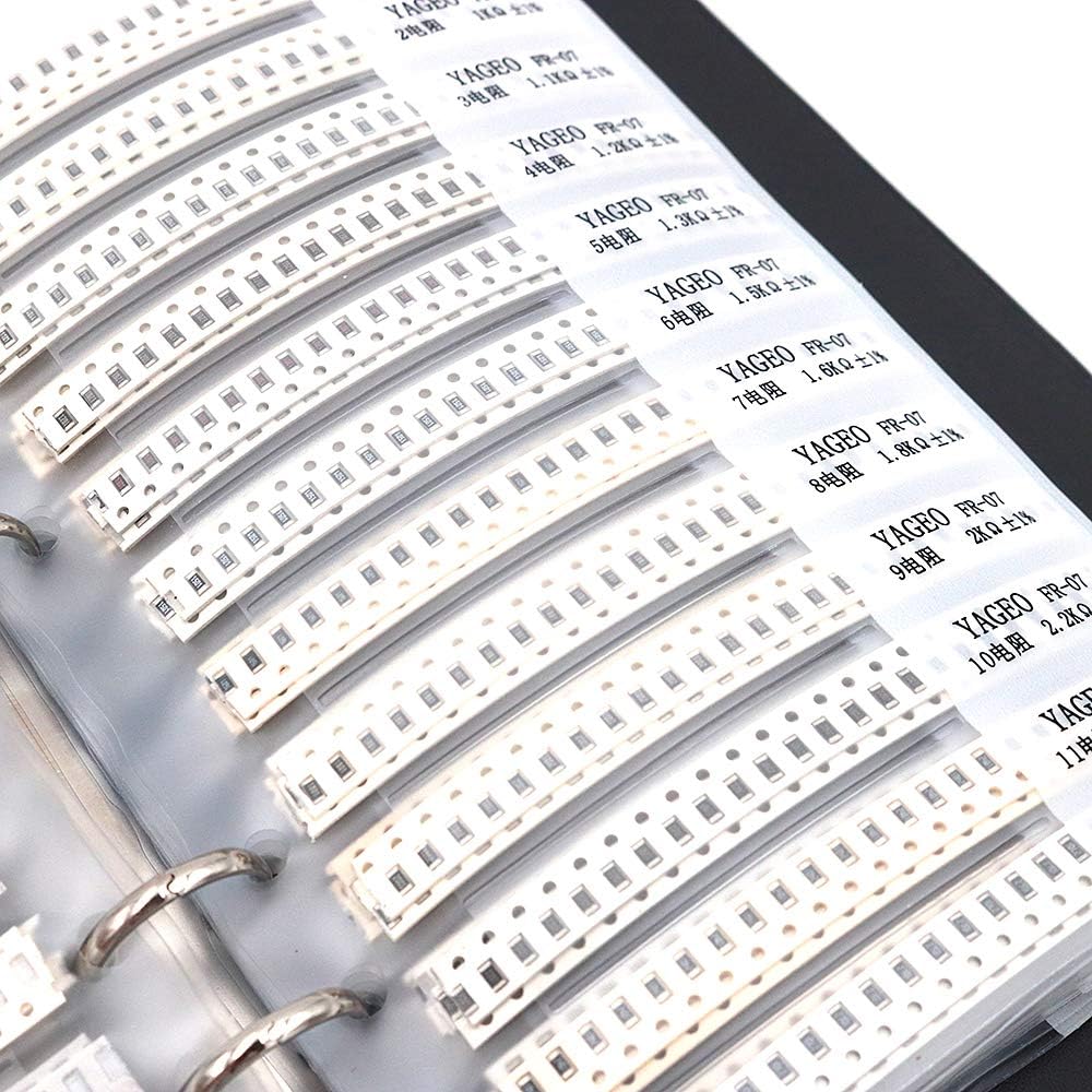 DollaTek 1% 1206 SMD Resistor Assorted Folder (0 Ohm-10M Ohm) 170value x 50pcs = 8500 Stück Musterbu