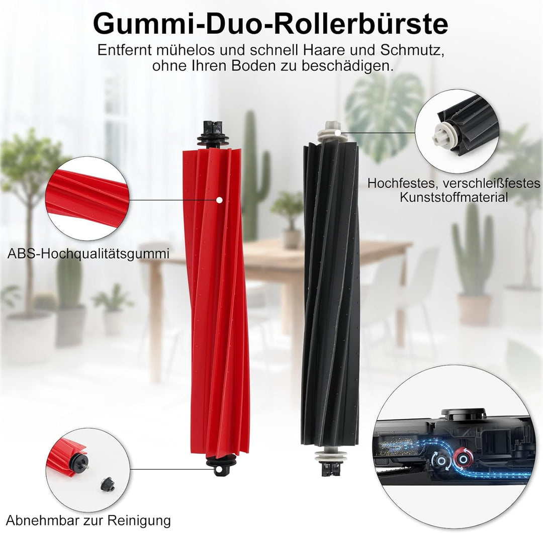 19 Stück Zubehör für Roborock S8/ S8+/ S8 Pro Ultra Saugroboter mit 2 Hauptbürste, 6 Wischtücher, 6