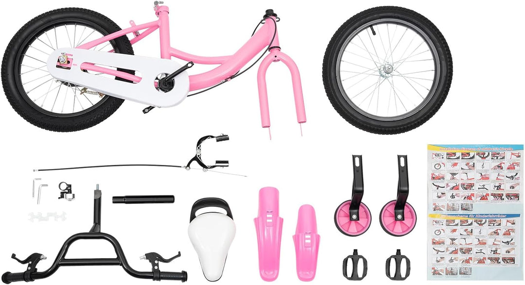 DIFU Kinderfahrrad 16 Zoll Jungen Mädchen Fahrrad ab 4-8 Jahre Kinder Laufrad Jungenfahrrad Mädchenf