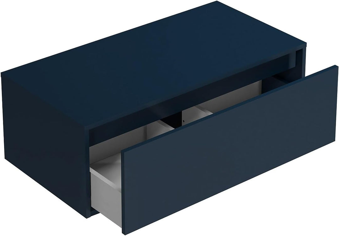 Vente-unique - Waschbeckenunterschrank hängend - Farbe Dunkelblau - 94 cm - TEANA II