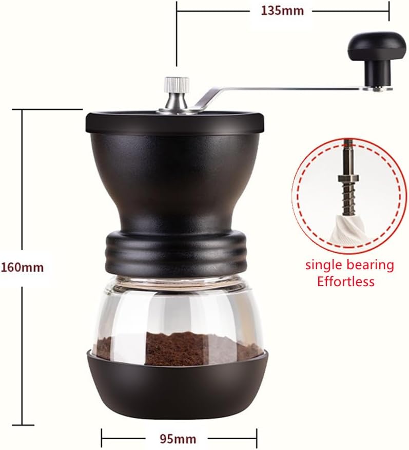 NatureMan Manuelle Kaffeemühle mit einstellbaren Einstellungen, tragbare, konische Fräsmühle für Hau