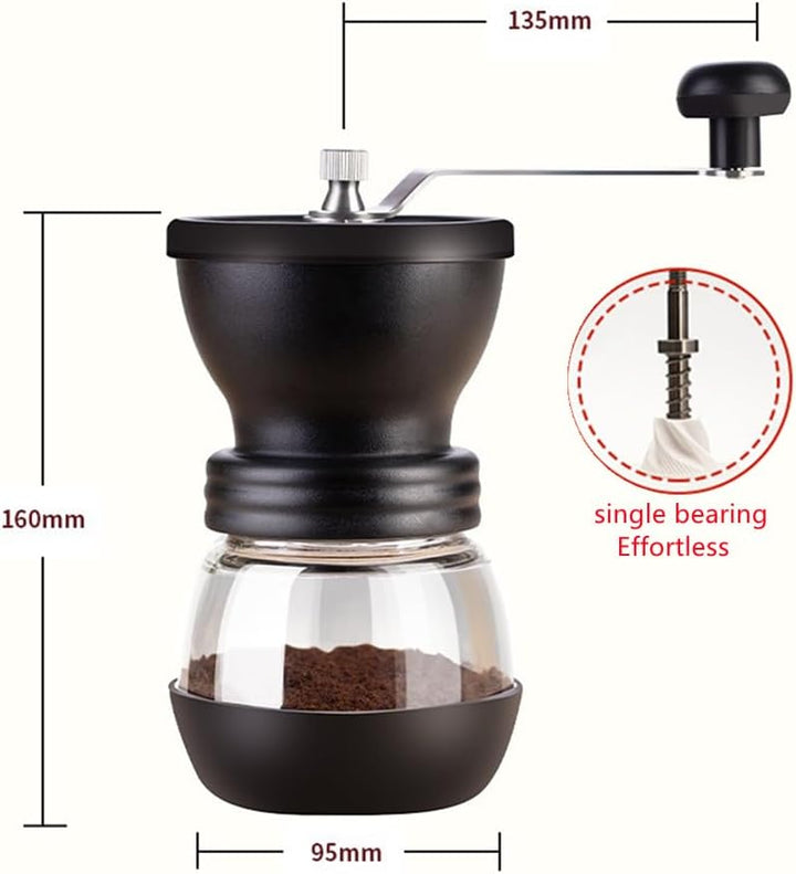 NatureMan Manuelle Kaffeemühle mit einstellbaren Einstellungen, tragbare, konische Fräsmühle für Hau