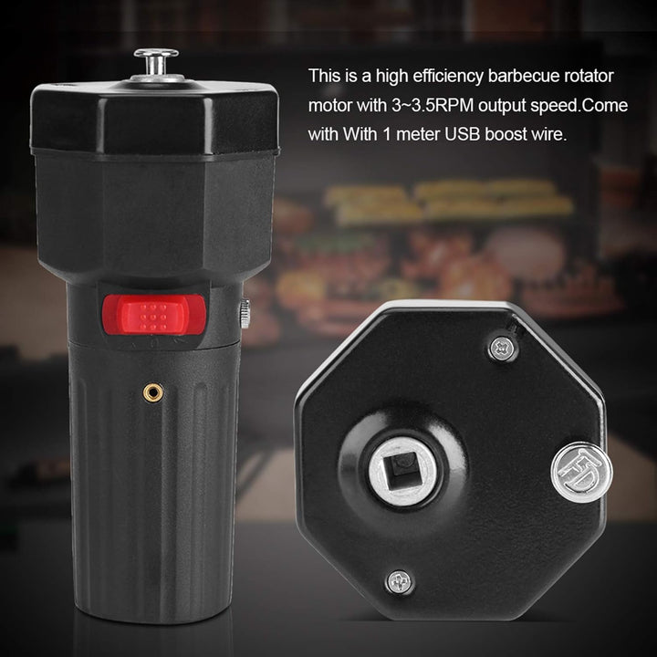 5V Rotator Grillmotor BBQ Grillspiessmotor, Campingartikel Batterie Grillmotor, mit USB Boost Wire