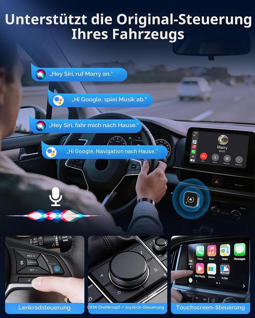 2-in-1 CarPlay Wireless Adapter Android Auto Adapter