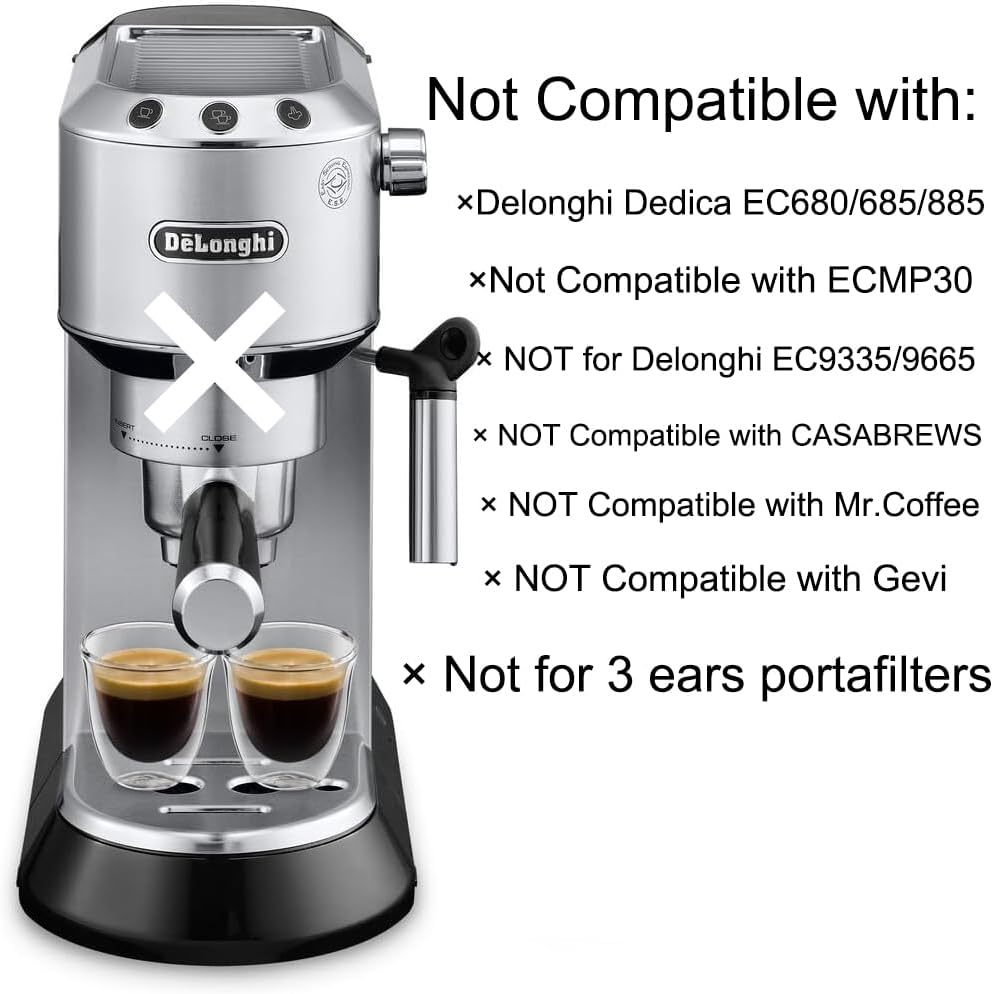CAPFEI Siebträger 51mm Doppel Auslauf mit 2 Ohren für Delonghi ECP31.21 ECP33.21 ECP35.31 ECOV311 mi