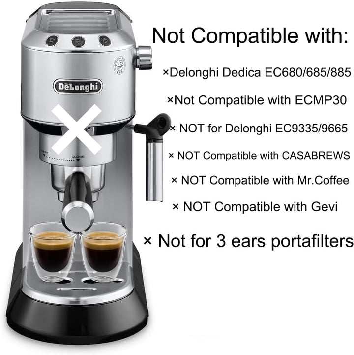 CAPFEI Siebträger 51mm Doppel Auslauf mit 2 Ohren für Delonghi ECP31.21 ECP33.21 ECP35.31 ECOV311 mi