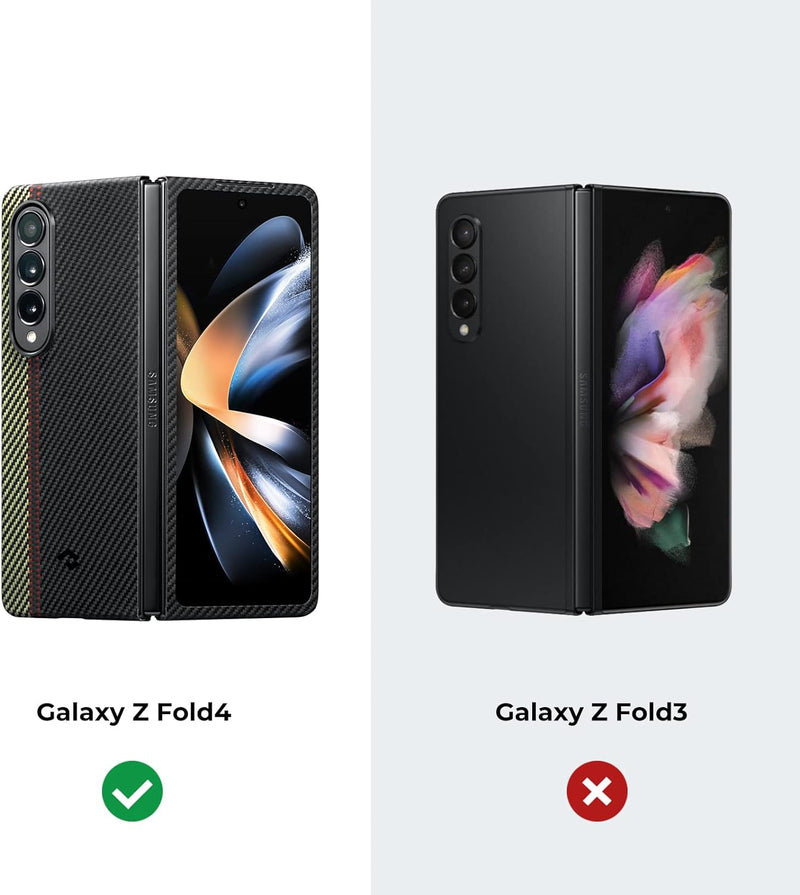 pitaka Ultradünne Hülle für Samsung Galaxy Z Fold 4 Leichte Handyhülle aus 600D Aramidfaser Kratzfes