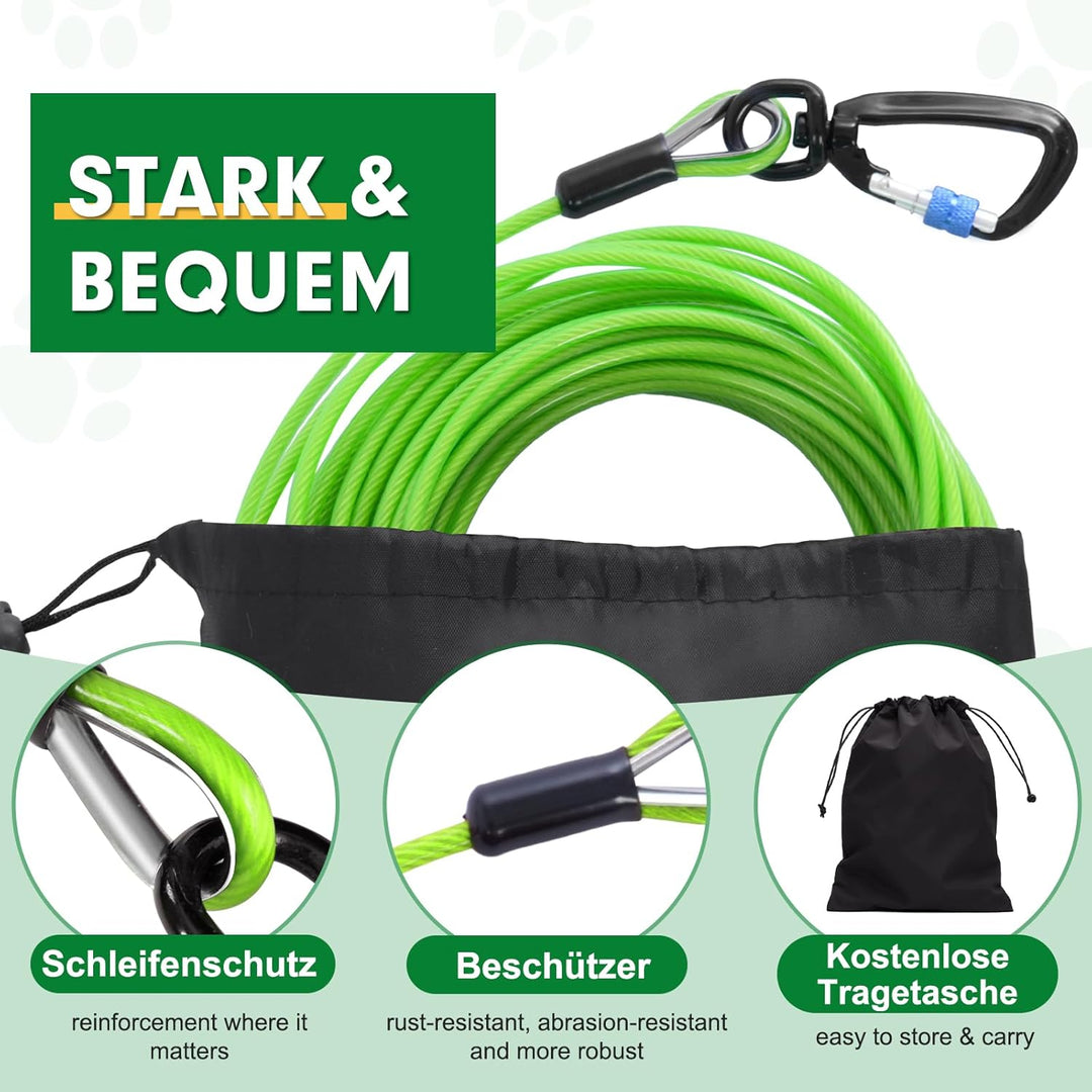 Hofleine Für Hunde, 3m Hofleine Tie Out Leinen, Tie Out Cables Für Hunde mit Schraubverschluss, Hofl