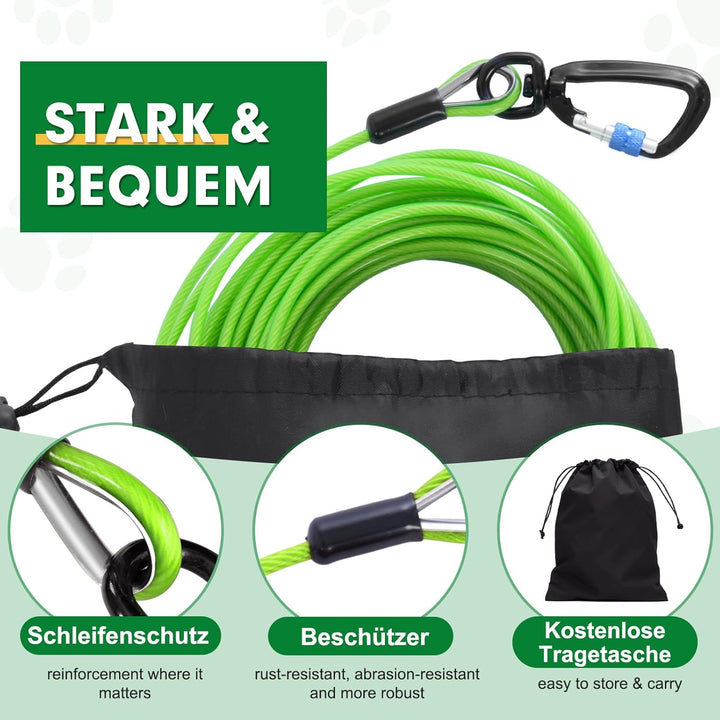 Hofleine Für Hunde, 3m Hofleine Tie Out Leinen, Tie Out Cables Für Hunde mit Schraubverschluss, Hofl