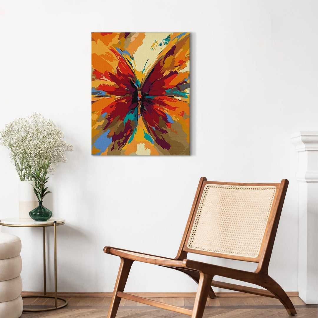 murando - Malen nach Zahlen bunte Schmetterlinge Tiere Butterfly Abstrakt 40x60 cm Malset mit Holzra
