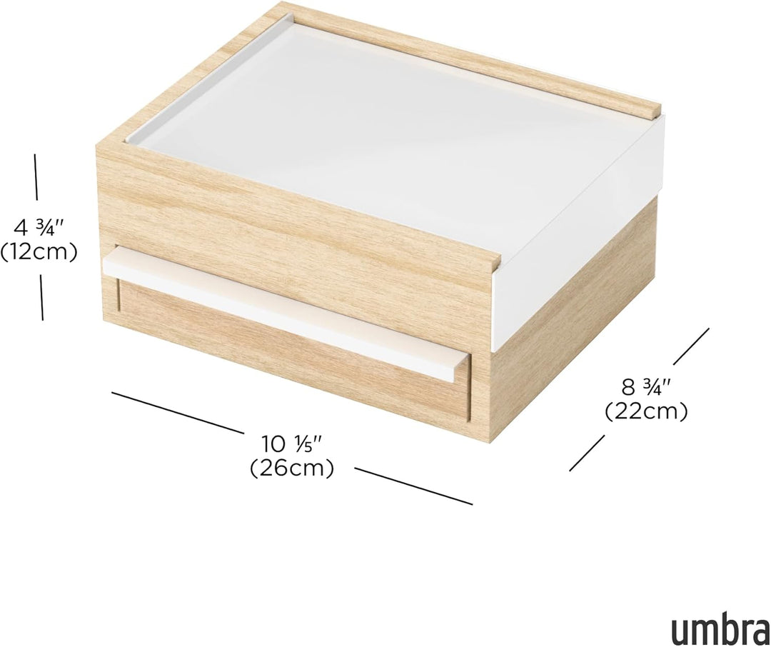 Umbra Stowit Design Schmuckkasten – moderne Schmuck Box mit Geheimfächern für Ringe, Armbänder, Uhre