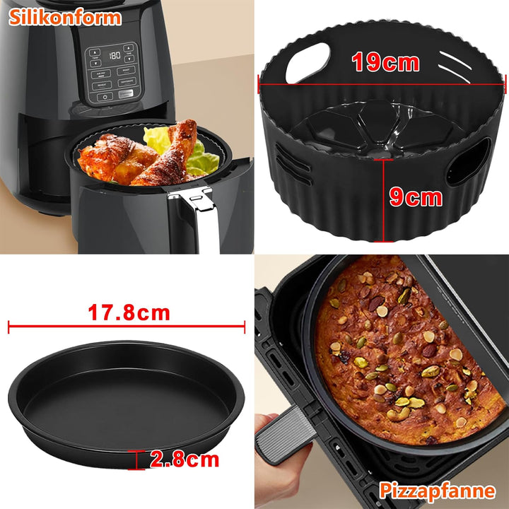 4PCS 19CM Heissluftfritteuse Zubehör - Airfryer Zubehör für Russell Hobbs 4L, Philips 2000-Serie 4,2