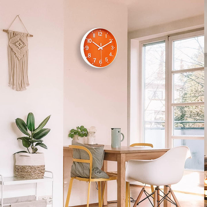 HZDHCLH 30cm Lautlos Wanduhr Schleichende Sekunde mit Arabisch Ziffer ohne Ticken für Dekoration Woh