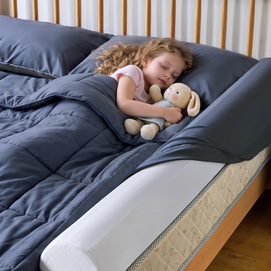 Bettgitter Kinderbett, Weicher Schaumstoff Rausfallschutz mit Rutschfester Unterseite, Waschbarer Be