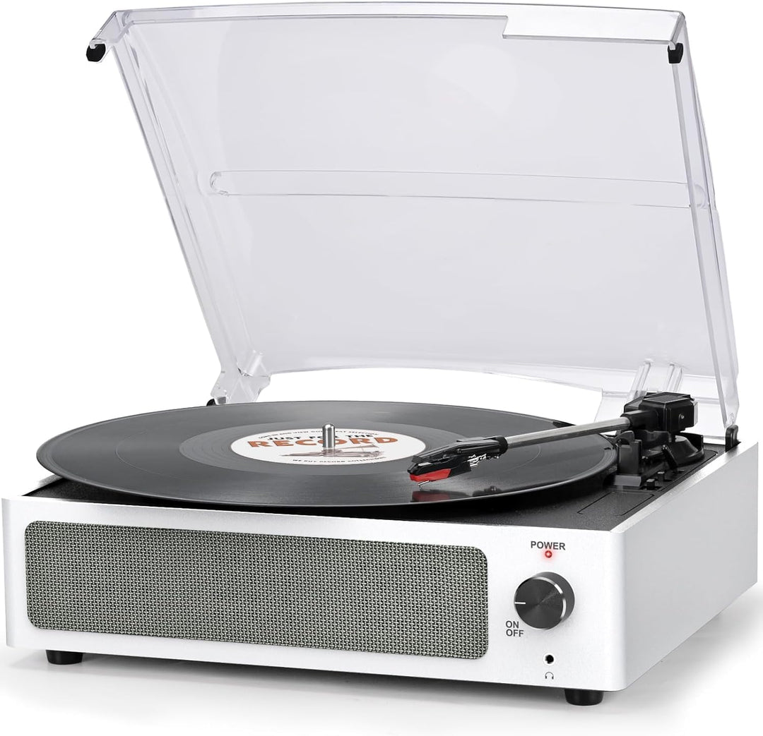 Trynnay Plattenspieler mit Lautsprecher Vinyl Schallplattenspieler Wireless LP Phonograph mit Eingeb