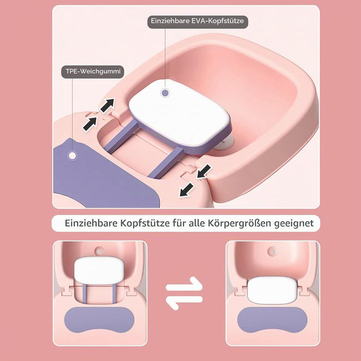 Kinder-Haarwaschstuhl, verstellbar, kind-Shampoo-Stuhl, Badende Mädchen, rosa Salonstuhl für Kleinki