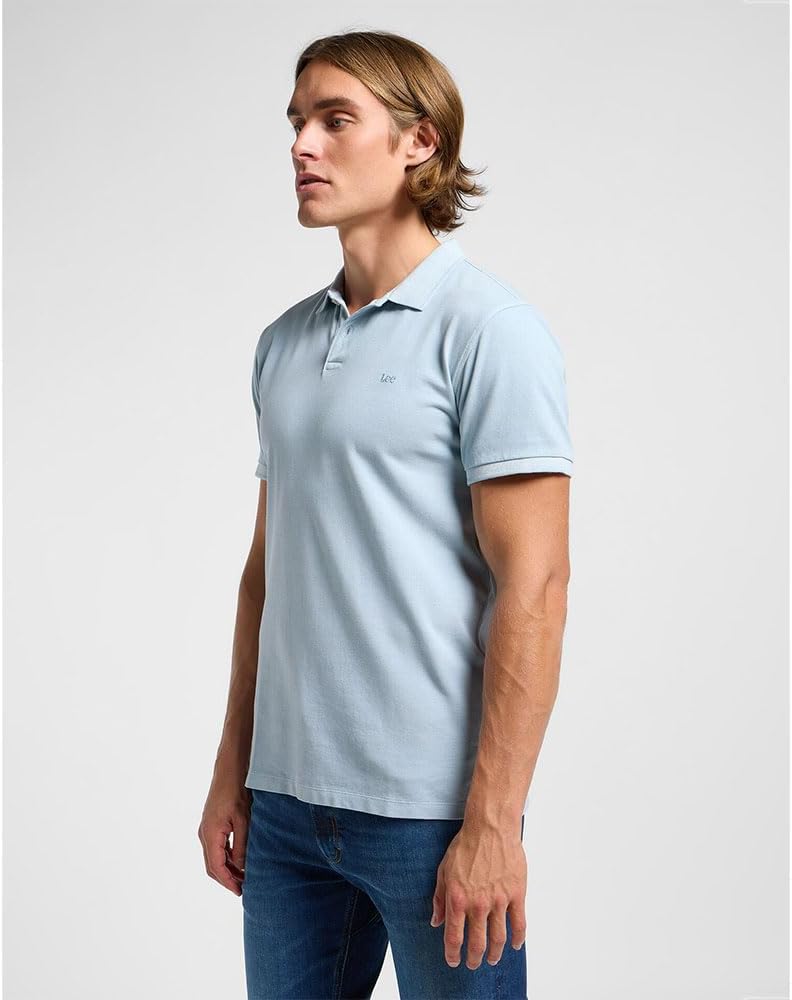 Lee Herren Garment Dye Polo T-Shirt S Concrete Gray, S Concrete Gray