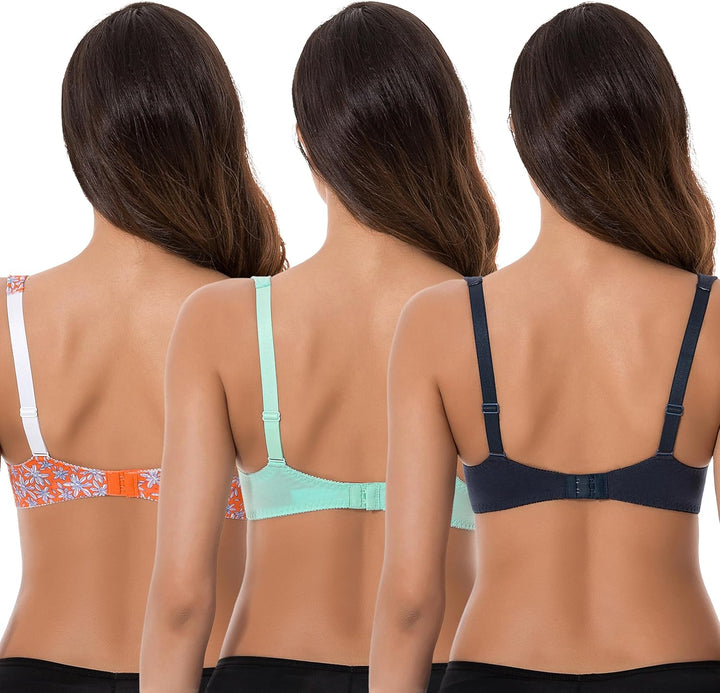 Curve Muse Damen-BH, ungefüttert, Balconette, Baumwolle, Spitze, Übergrösse, 2er- oder 3er-Pack 75E