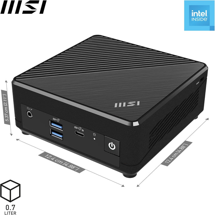 MSI Cubi N ADL S-080DE Mini-PC, Intel N200 Prozessor, 4GB DDR4, 128GB M.2 SSD, USB 3.2 Gen 2 Type C