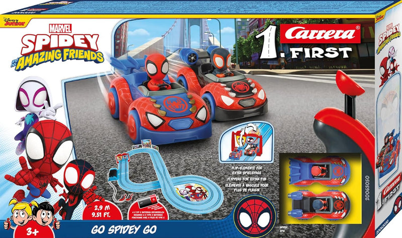 Carrera - 20063049 - Carrera First I Spidey Web Spinners Rennbahn-Set I Auto für Rennbahn | Rennbahn