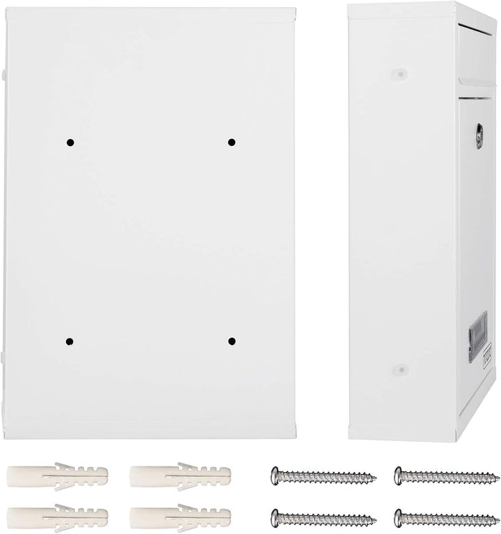 MONZANA® 6X Briefkasten Weiss inkl. 2 Schlüssel Namensschild abschliessbar Mailbox Briefkastenanlage