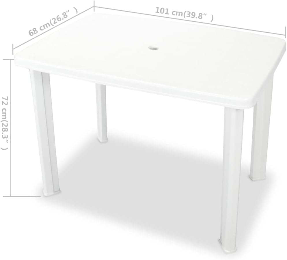 vidaXL Gartentisch mit Schirmloch Witterungsbeständig Esstisch Campingtisch Tisch Terrassentisch Gar