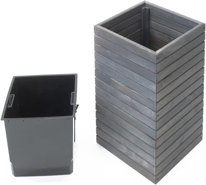 WESTMANN Pflanzenkübel Mono aus Holz | 33x33x56 cm Grau | Blumentopf für Garten & Terrasse | Pflanze