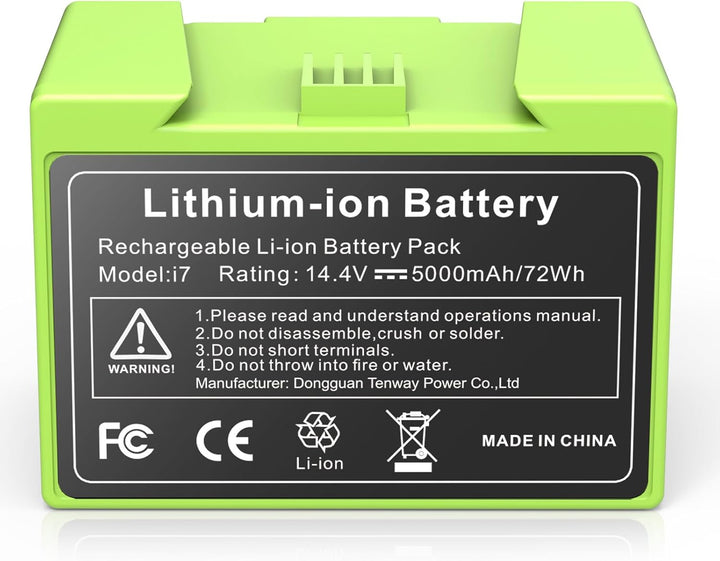 5000mAh Li-ion Akku für i7, ASUNCELL 14.4V Ersatzakku für iRobot Roomba e und i Serie i7 / i7+ i4/i4