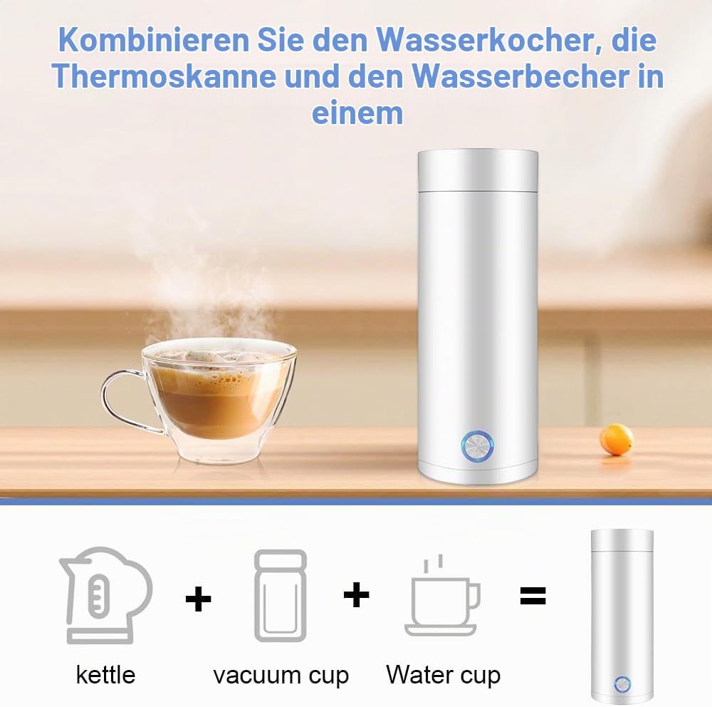 Riisoyu Kleiner Tragbarer Wasserkocher, Mini Wasserkocher für Unterwegs Reisewasserkocher Klein mit