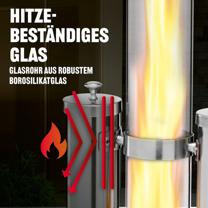 LANDMANN Pellet Feuersäule | Pellet Feuerstelle - ideal als Feuerrohr & Feuersäule | Feuertonne & Am