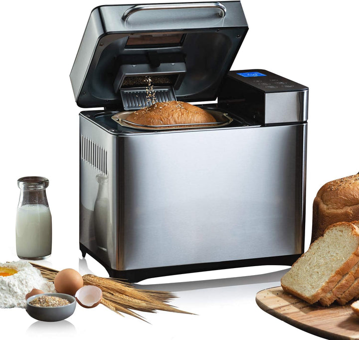 Ｍeykey Brotbackautomat Backmeister Brotbackmaschine mit 19 Programme für 500g-1000g Brotgewicht, 710