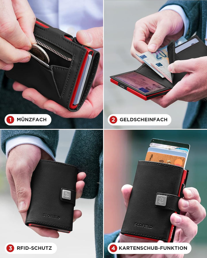 Geldbörse Herren | Portmonee Herren für 9-11 Karten | Geldbeutel RFID Schutz | Portemonnaie | Wallet