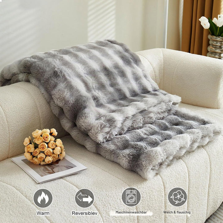 Kuscheldecke Kaninchen Plüsch Decke Super Soft Wohndecke Dick 1000 G/M² Flanell Decke Warme Überwurf