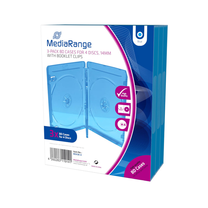 MediaRange BOX38-4-30 BD-Leerhülle, 14 mm blau