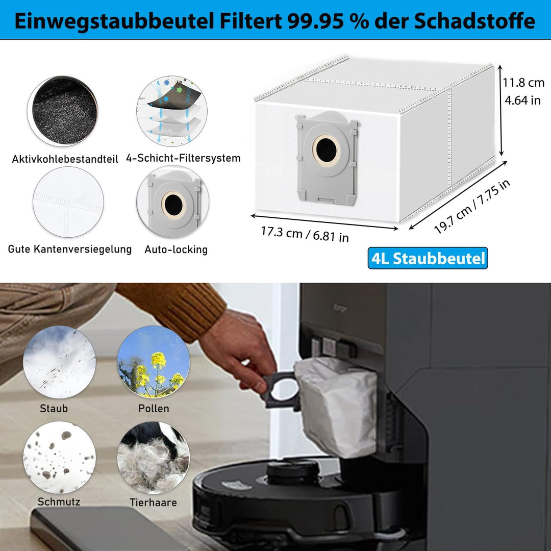 Zubehörset für Ecovacs Deebot T50 PRO Omni/T50 Omni/T50 PRO Omni Gen2, Saprdii 1* Hauptbürste 6*Stau
