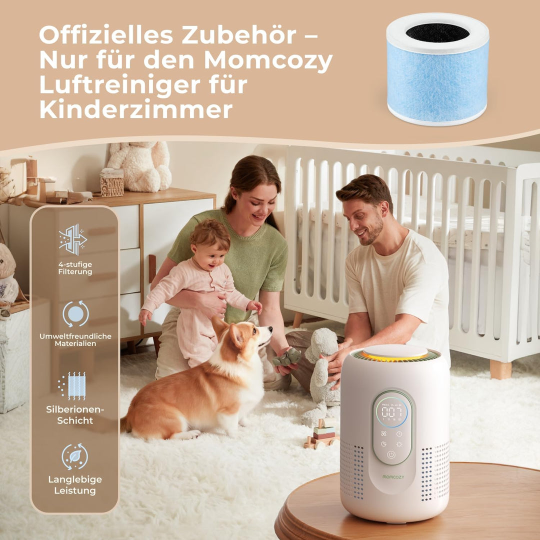 Momcozy offizieller Ersatzfilter für Luftreiniger, 4-Filter-System mit H13-HEPA-Filter und Aktivkohl