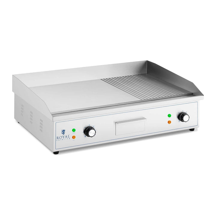 Royal Catering Gastro Grillplatte elektrisch 4400 W 50-300 °C 727 x 420 mm glatte + geriffelte Grill