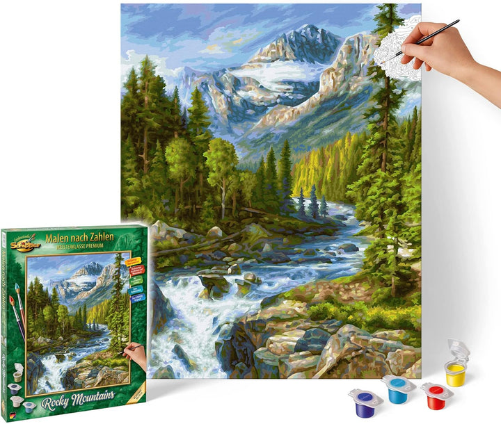Schipper 609130883 Malen nach Zahlen – Rocky Mountains - Bilder malen für Erwachsene, inklusive Pins