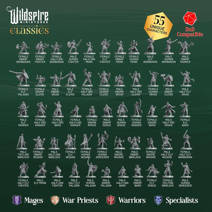 Mercenary Guild II - Essential Heroes - 55 Hero, Player Characters, NPC for DND Miniatures Bulk I 28