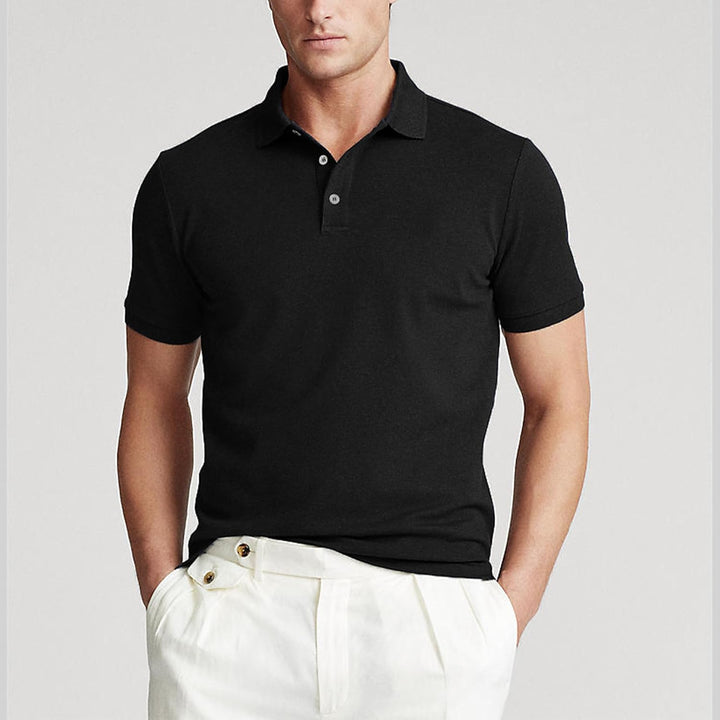 Liking Herren Basic Poloshirt Baumwolle Polo Shirts Polohemd Kurzarmshirt mit Knopfleiste Atmungsakt