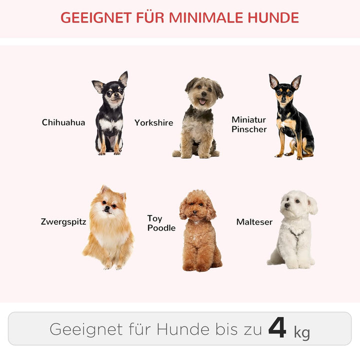 PawHut Hundetrolley Transporttasche Tragetasche für Tiere 2in1 Rucksack und Trolley 35x27x49 cm rot